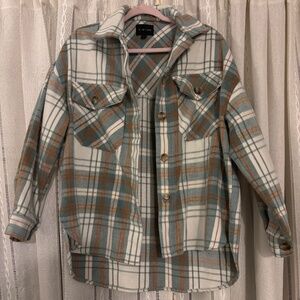 Timing oversized flannel shacket size small